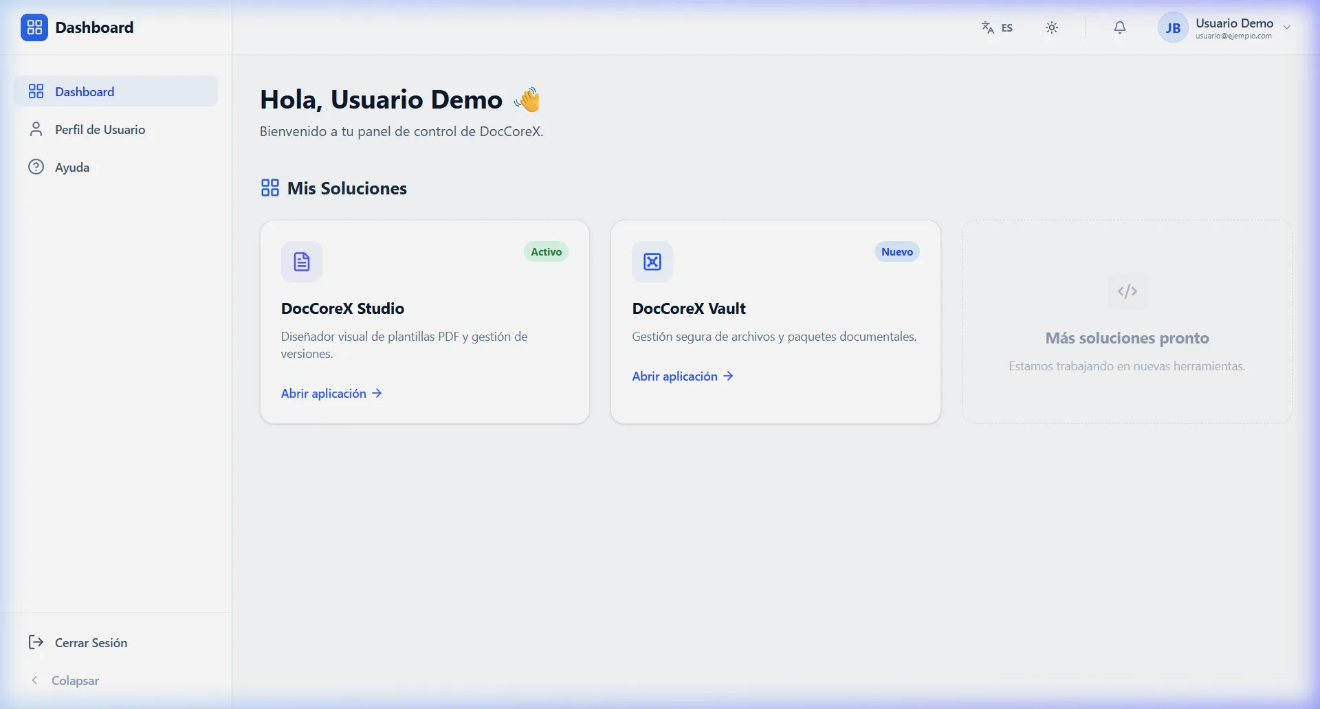 Dashboard Principal